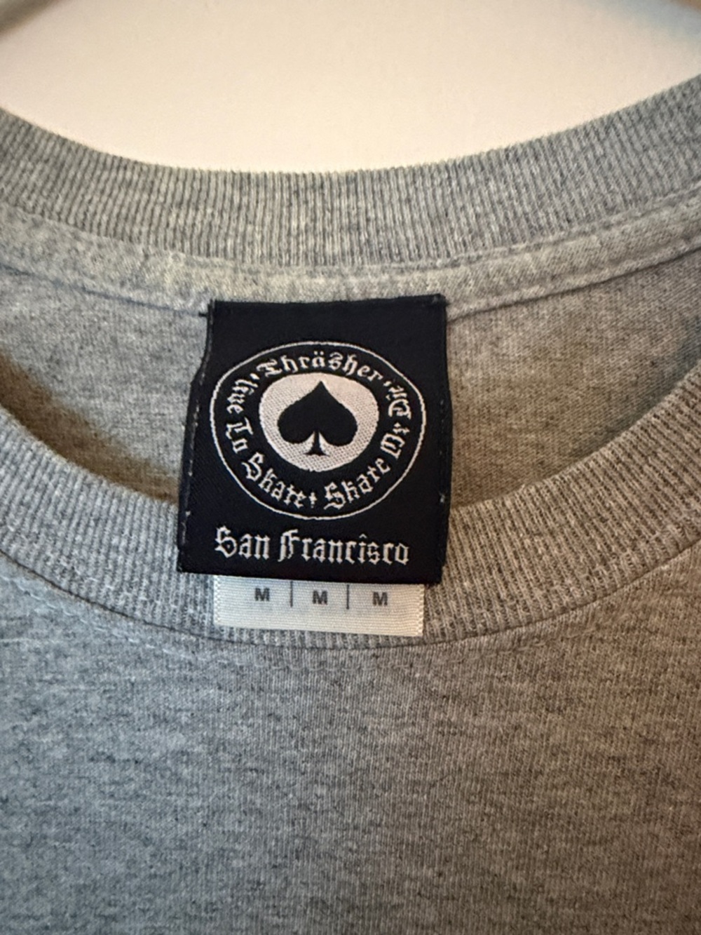 Thrasher Gray Tee with Black Pentagram Skate Logo - Picture 2 of 2